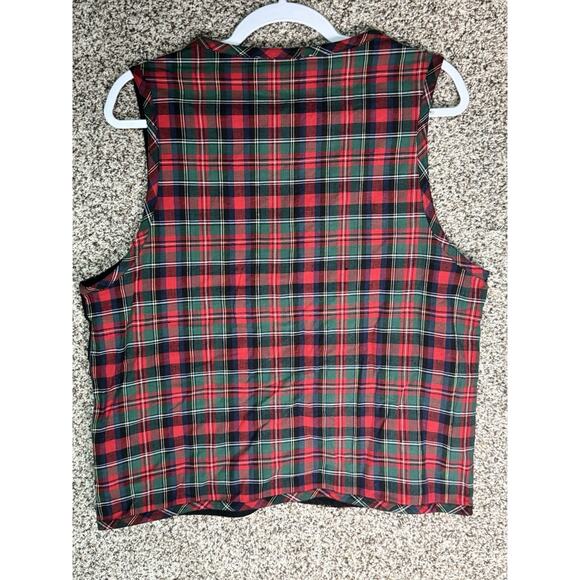 Vtg 90s Casey & Max Ugly Christmas Vest M Black Velvet Tartan Retro Patchwork - Picture 4 of 6